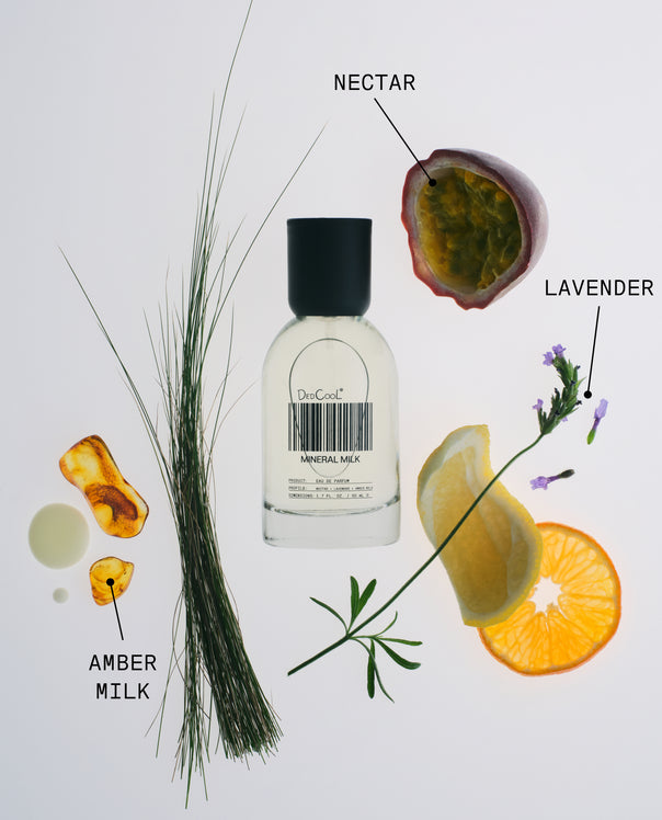 Mineral Milk Scent Notes: Amber Milk, Nectar, Lavender
